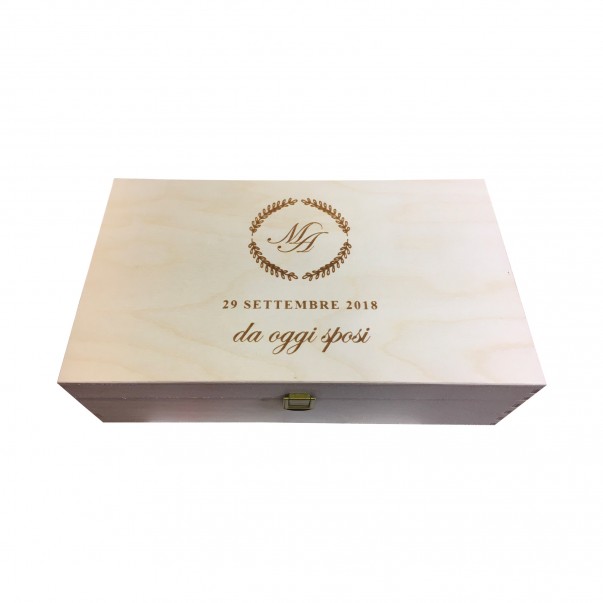 PERSONALIZED WOODEN WINE BOX - 2 BOTTLES - ILVA2